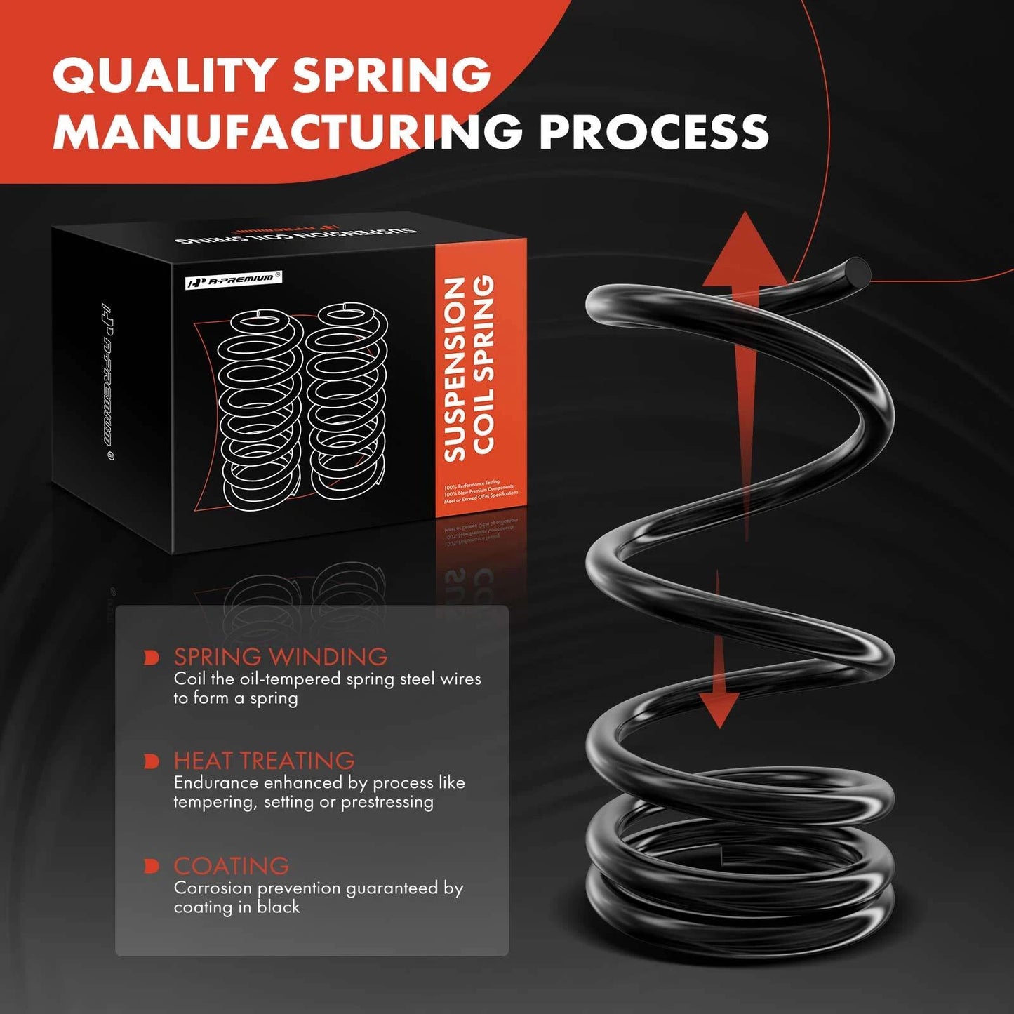2X Front Side Coil Springs for Chevrolet Corvette (1963–1982) Heavy Duty