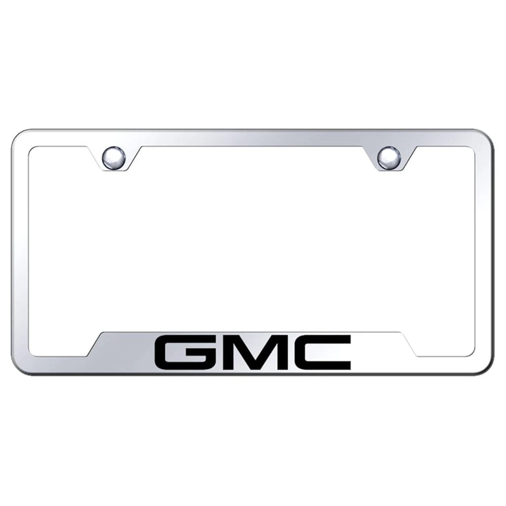 Stainless Steel Cut-Out License Plate Frame - Officially Licensed for GMC