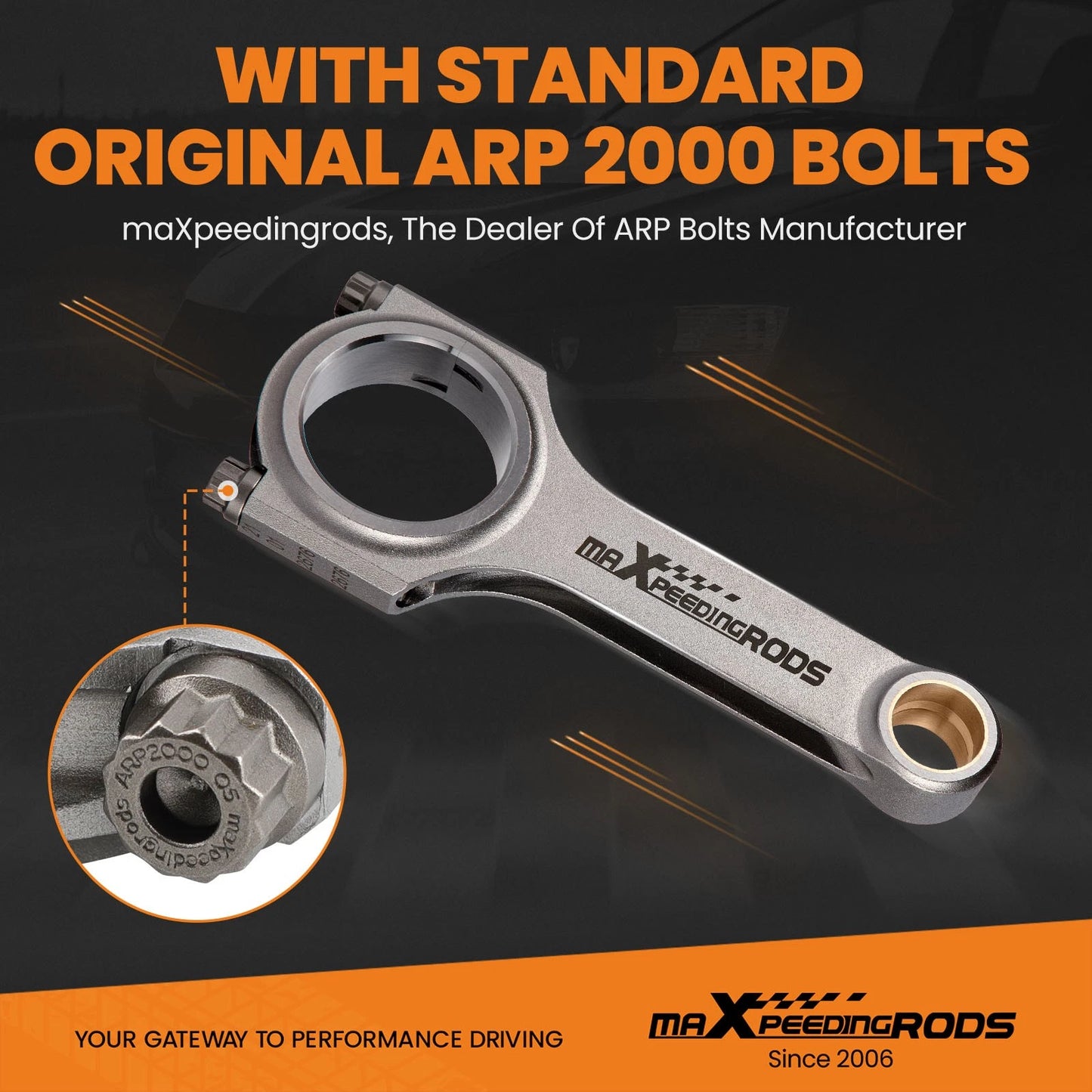 Forged 4340 H-Beam Connecting Rods for Honda F22/F23 (1989–2002)