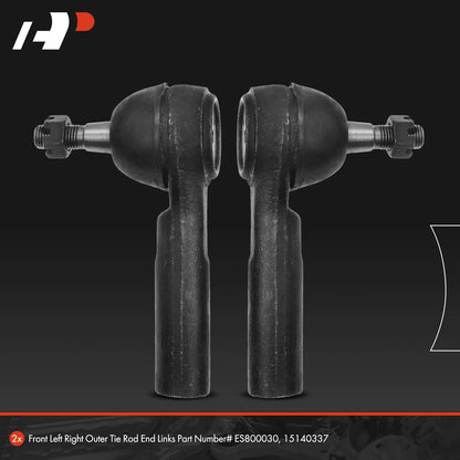 2X Front Outer Tie Rod for Chevy Equinox HHR Pontiac Saturn (2005–2009)