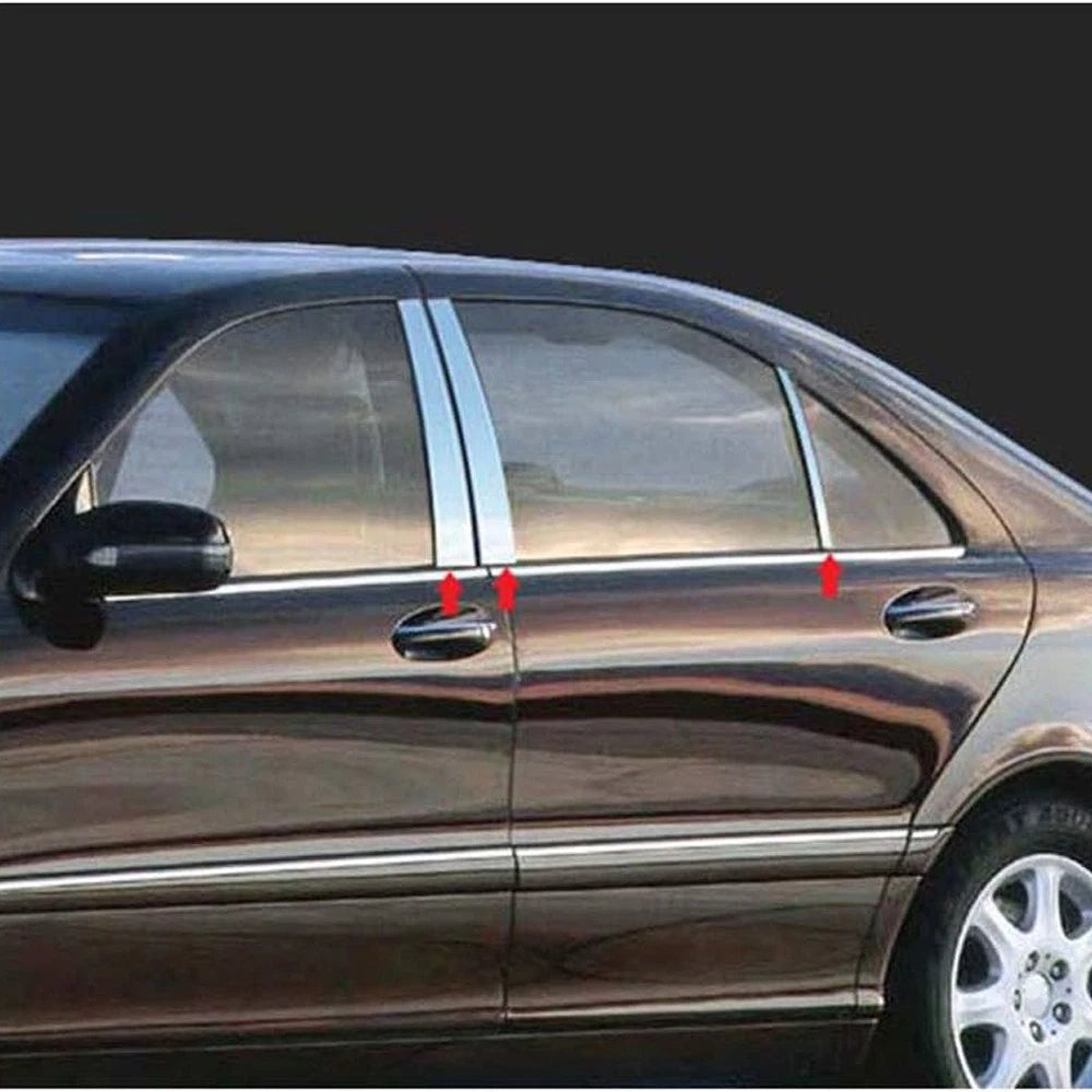 Luxury FX Chrome Pillar Post Trim 6pc for Mercedes S Class (2007–2013)