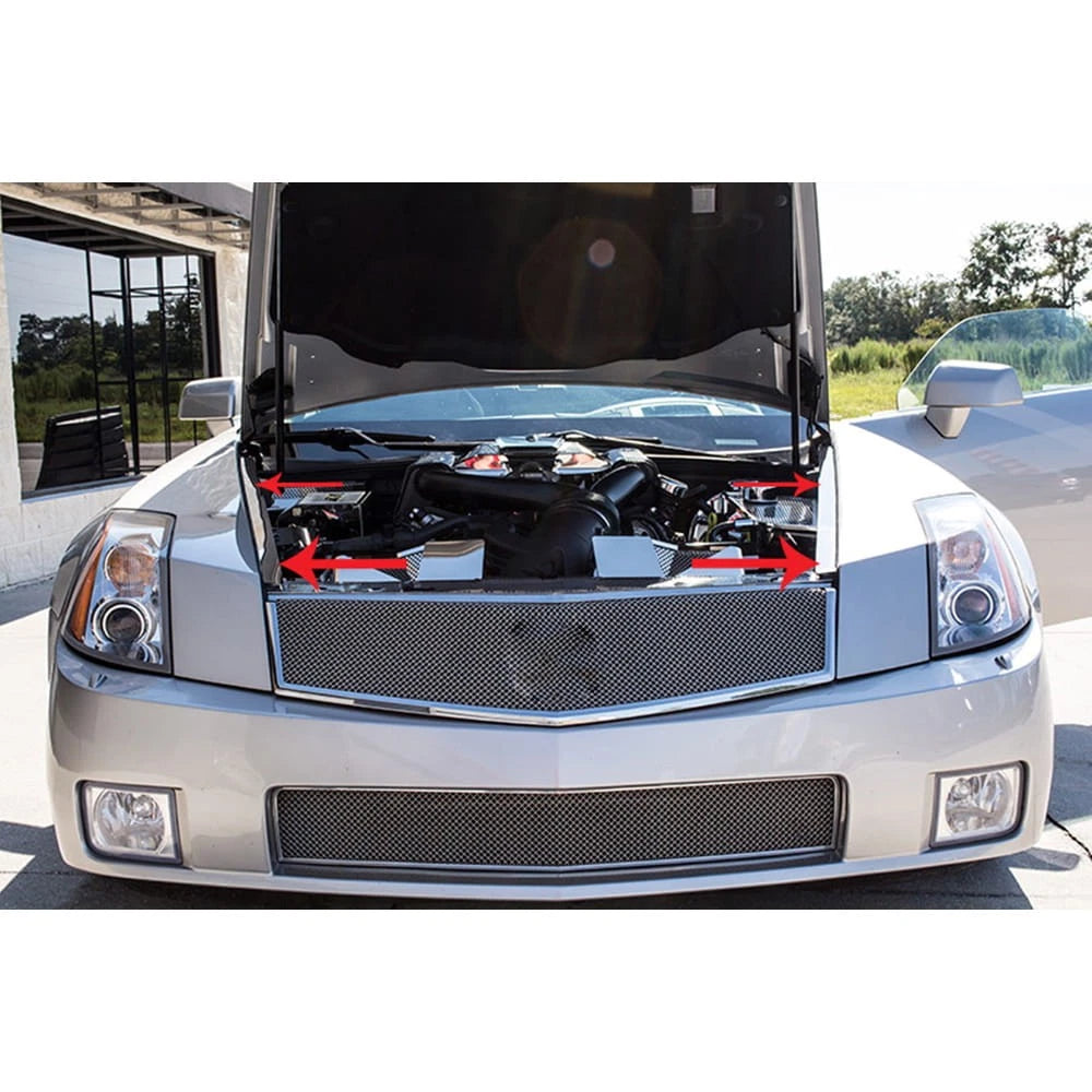 2pc Polished Stainless Steel Fender Caps with Green LED for Cadillac XLR (2006–2009)