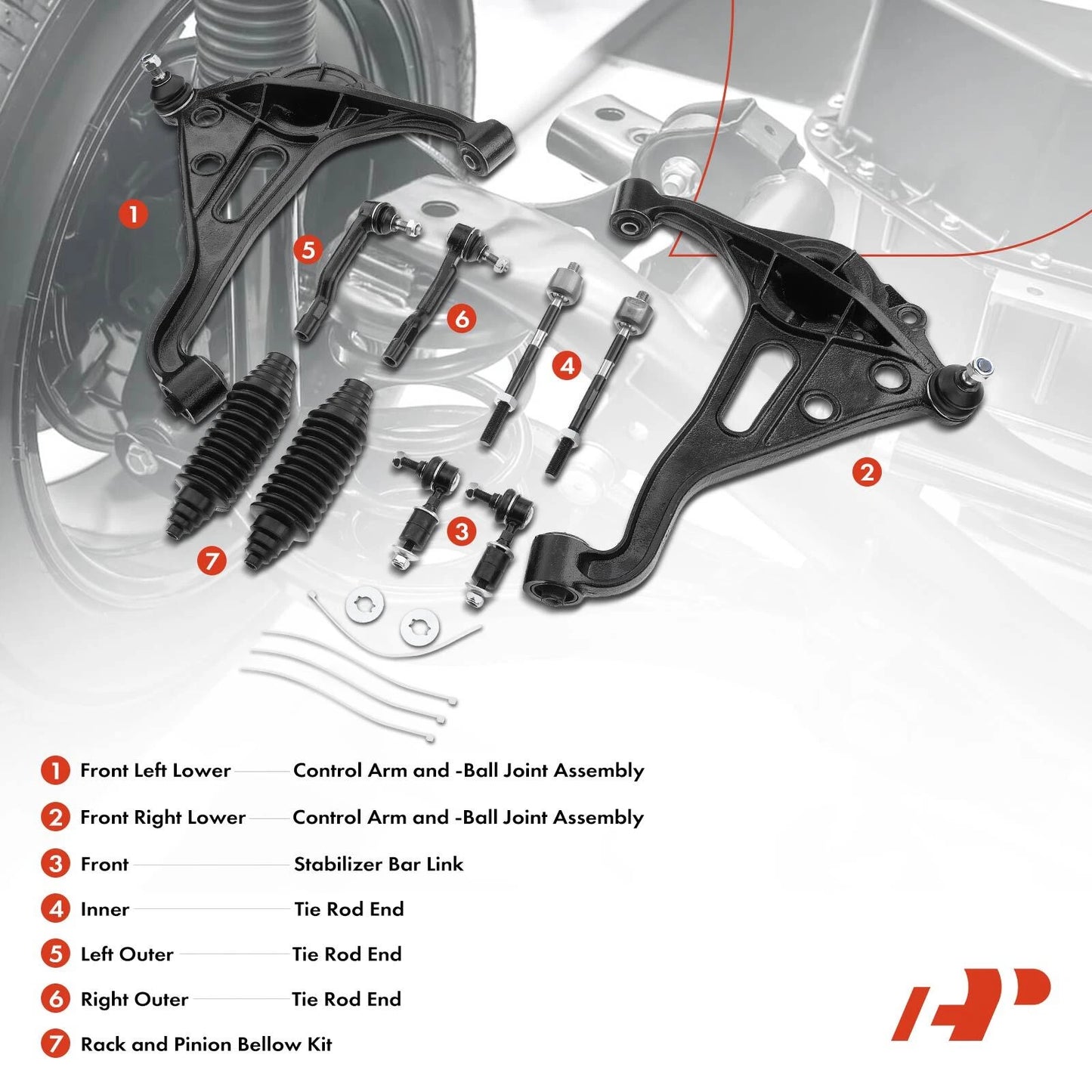 10x Control Arm with Ball Joint Sway Bar Tie Rod for Chevy Suzuki