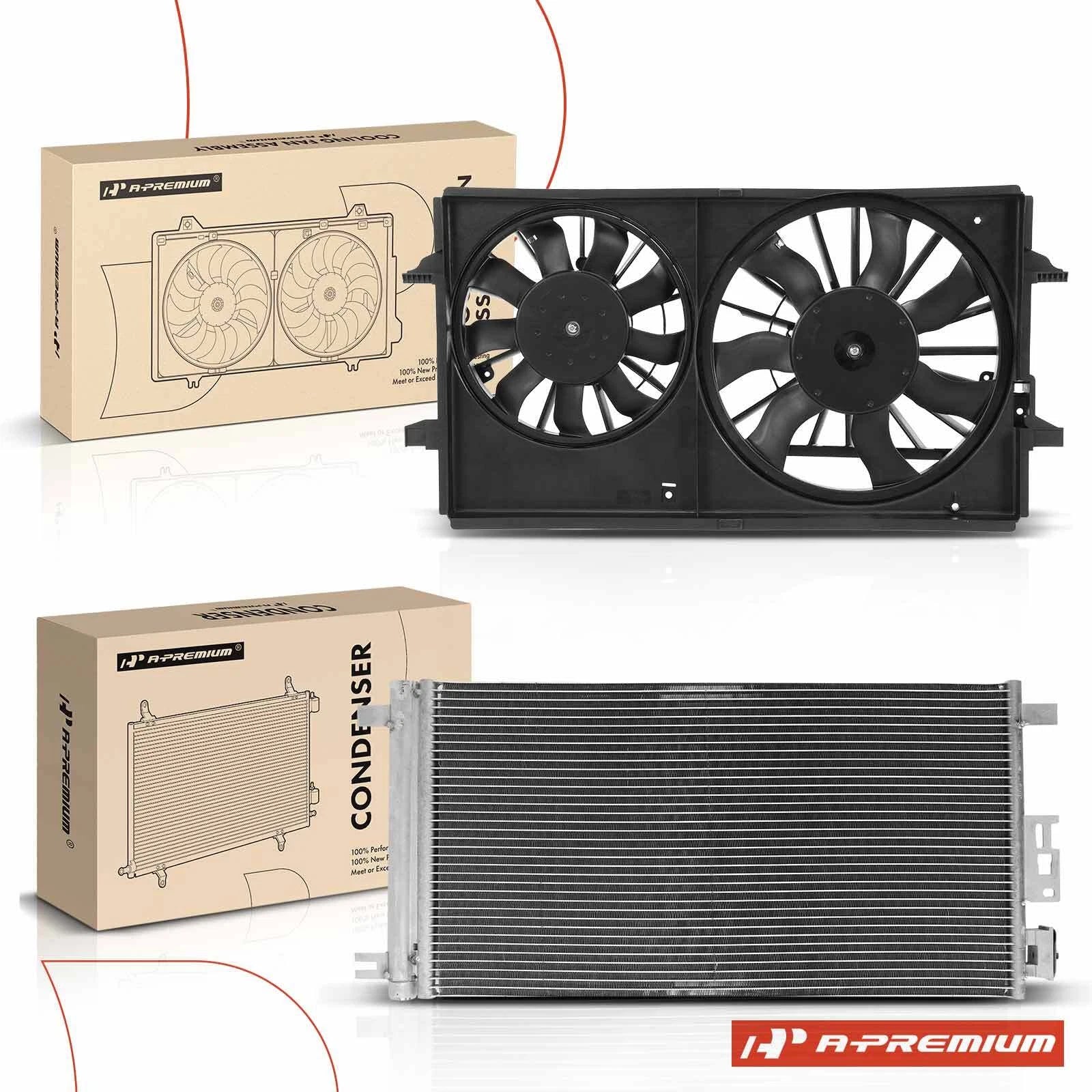 A/C Condenser & Cooling Fan Assembly for Chevy Malibu Pontiac G6 (2008–2012)