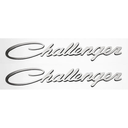2pc Brushed Stainless Steel 9x1.5" Side Fender Lettering for Dodge Challenger