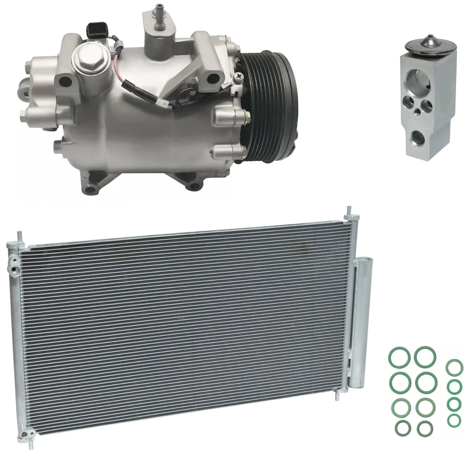 AC Compressor Kit With Condenser Replacement for Honda Civic 2.4L (2012–2012)