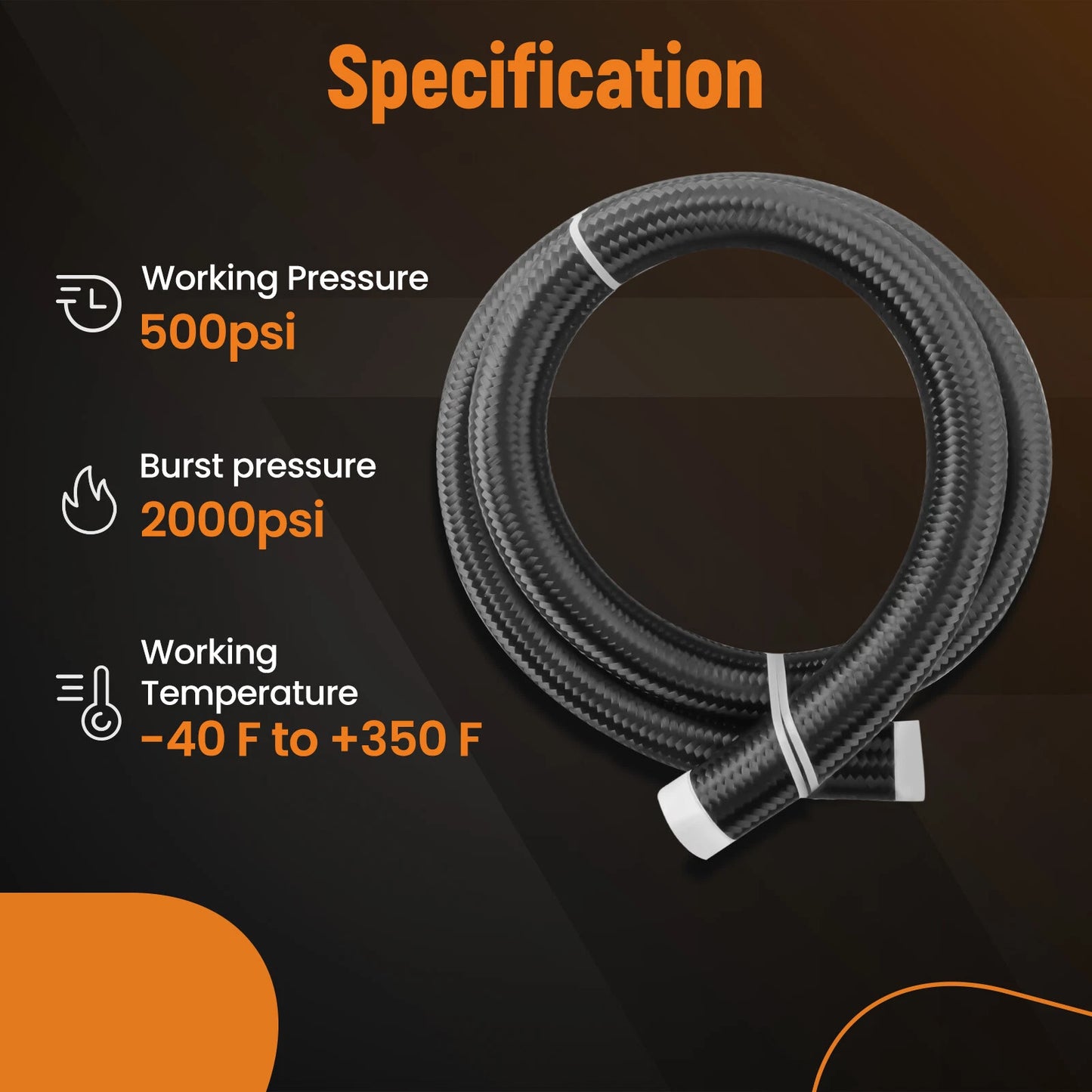 20AN Nylon Braided Stainless Steel Fuel Line for Safe Heat Resistance (20–20)
