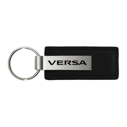 Black Leather Keychain - Officially Licensed for Nissan Versa