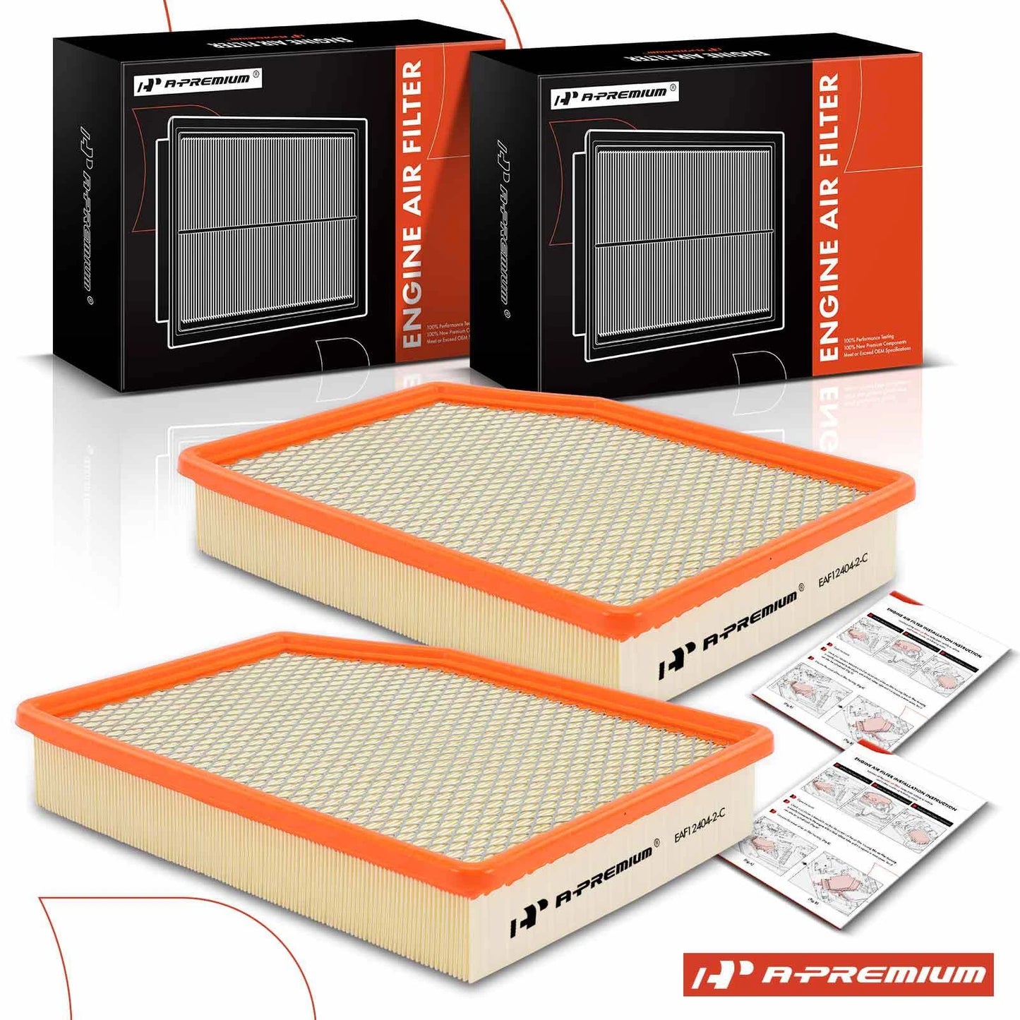 2X Engine Air Filter for Chevrolet Silverado 1500 GMC Sierra (2019–2023)