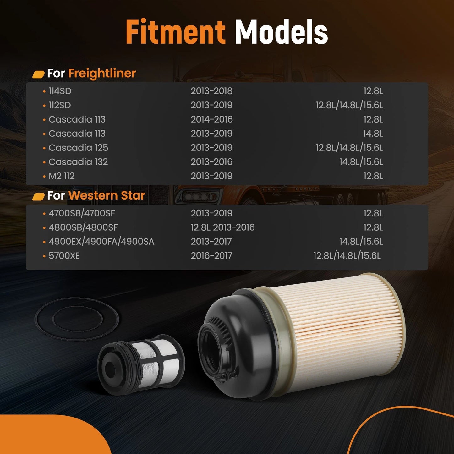 Fuel Filter for Freightliner Detroit DD13 DD15 DD16 (2014–2019)