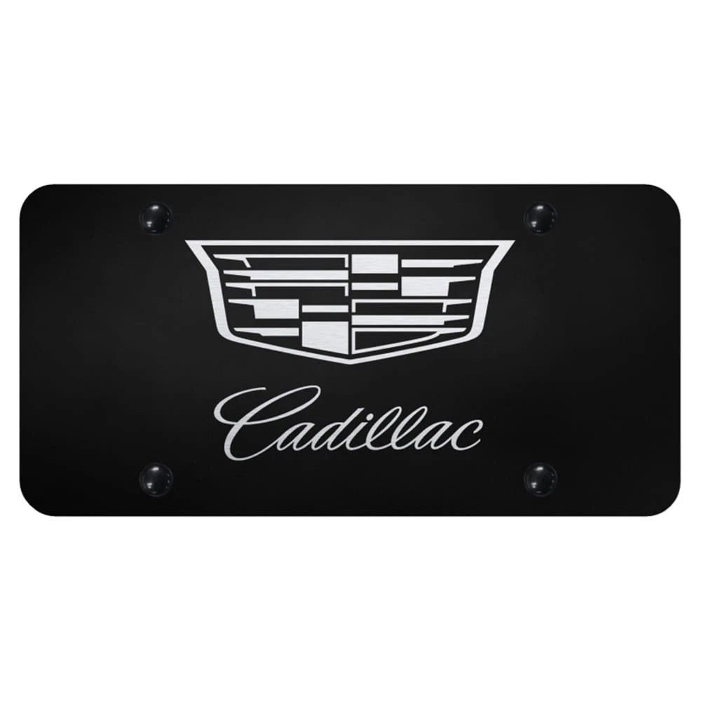 New Logo & Name on Black License Plate - Officially Licensed for Cadillac