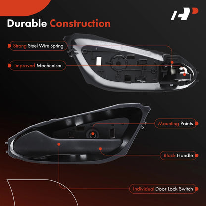 2X Black Interior Door Handle for Chevy Spark (2016–2022)