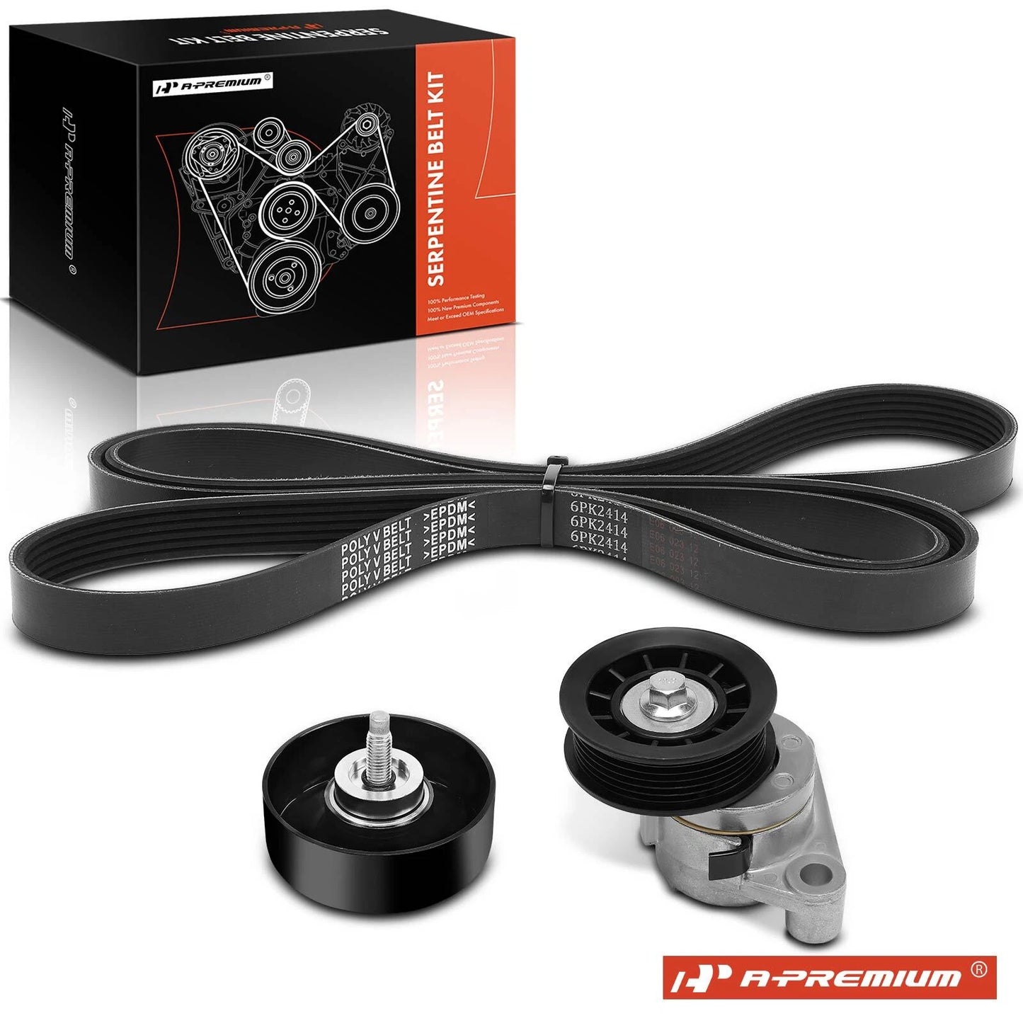 3X Serpentine Belt Drive Component Kit for Chevy Avalanche 2500 (2002–2006)