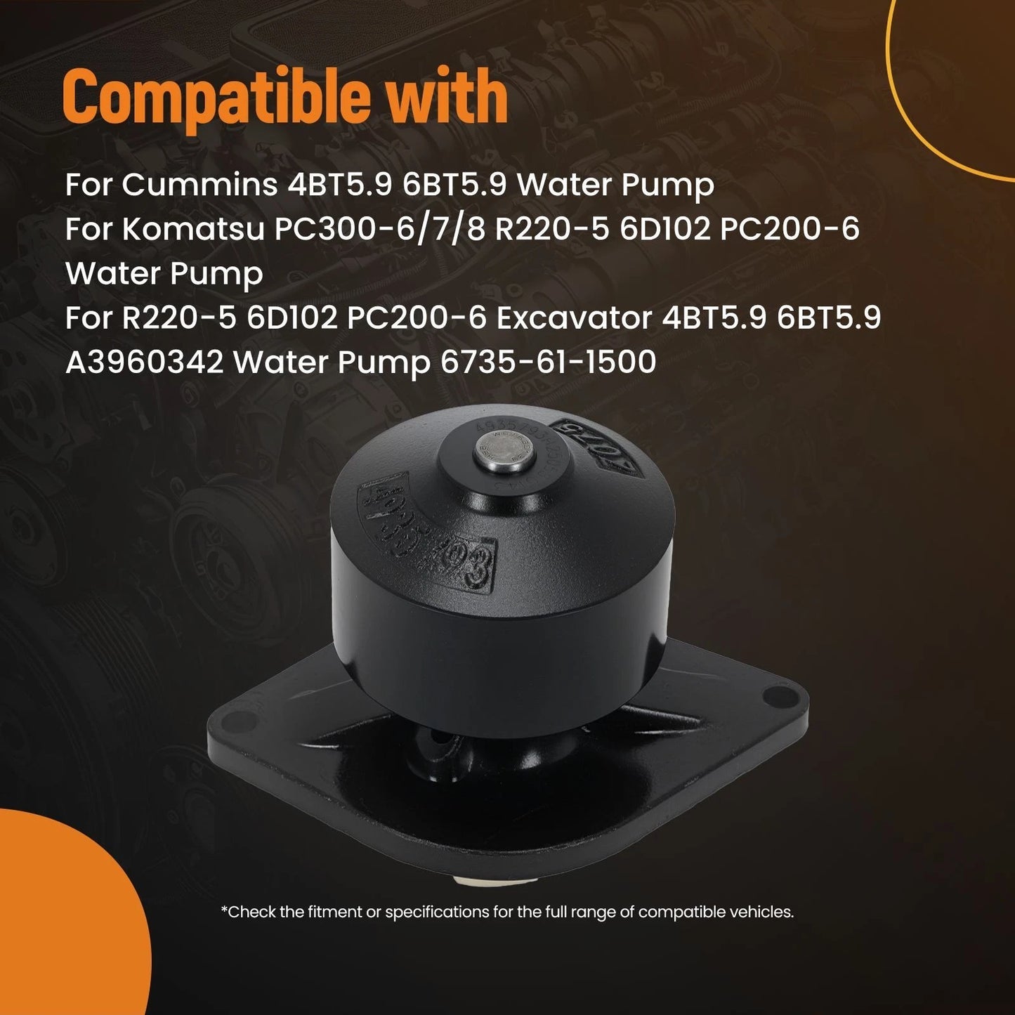 Cooling System Pump for Dodge Cummins 4BT/6BT (1989–2007)