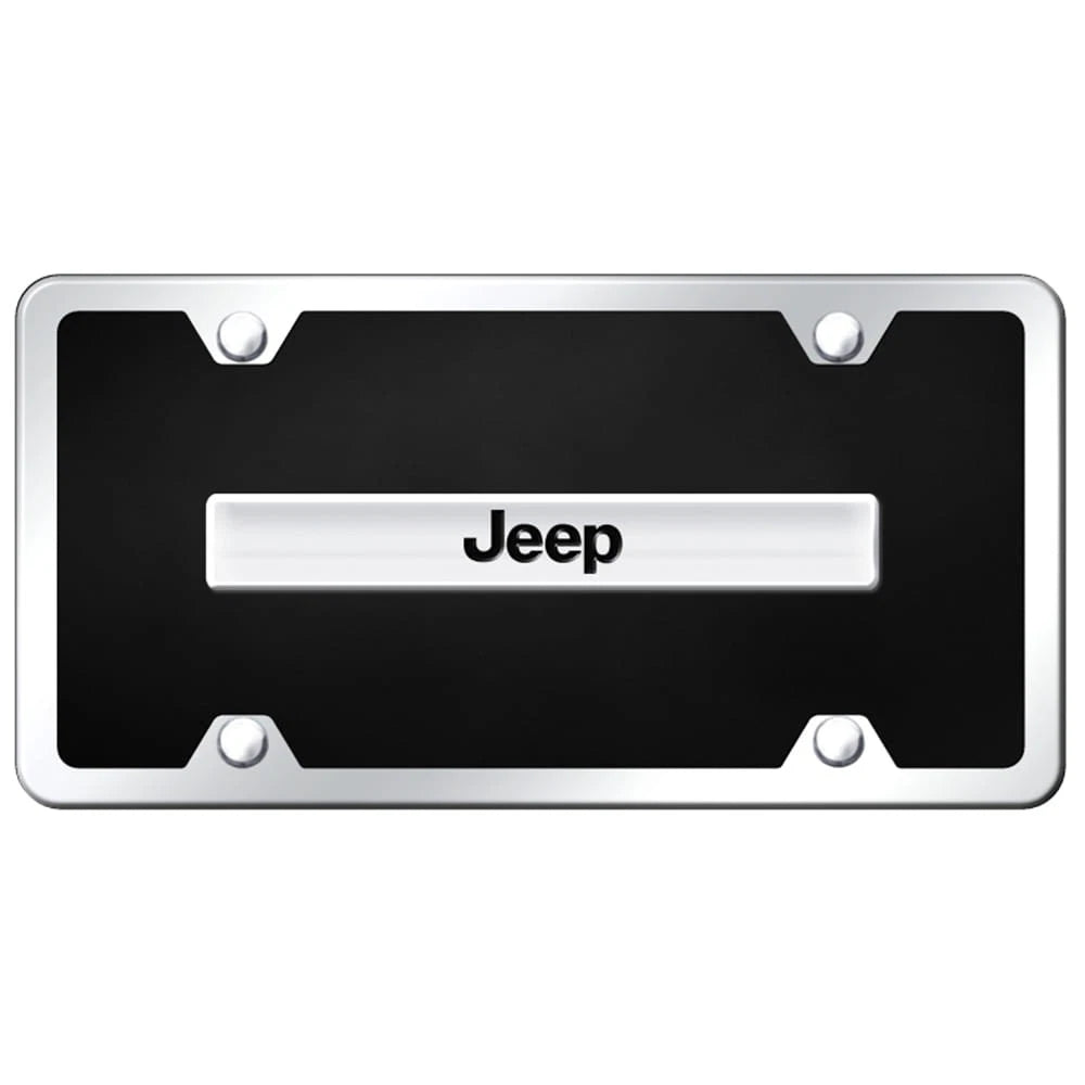 Chrome on Black Acrylic License Plate Kit - Officially Licensed for Jeep