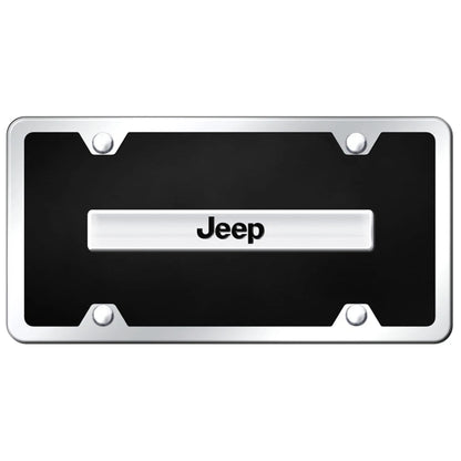 Chrome on Black Acrylic License Plate Kit - Officially Licensed for Jeep