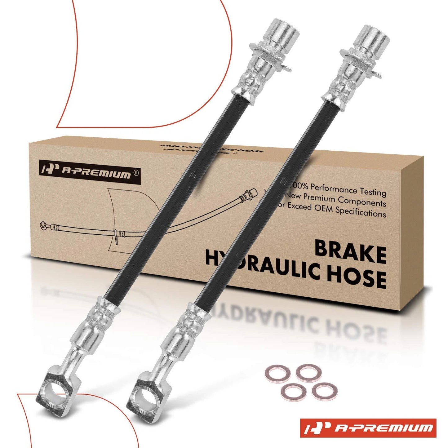 2X Rear Outer Brake Hydraulic Hose for Chevy Cobalt (2008–2010)