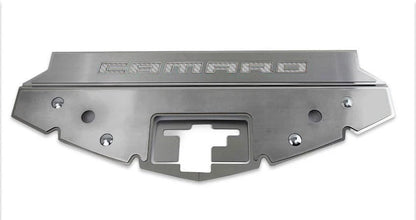 Brushed Front Header Plate w/White C-Fiber Vinyl "CAMARO" Inlay for 16-20 Camaro