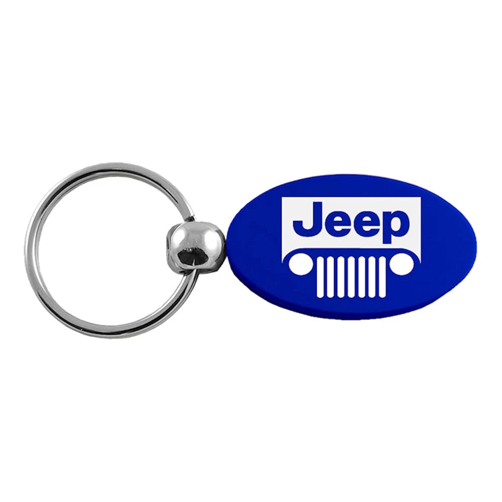 Grille on Blue Oval Keychain KC1340.JEEG.BLU - Officially Licensed for Jeep