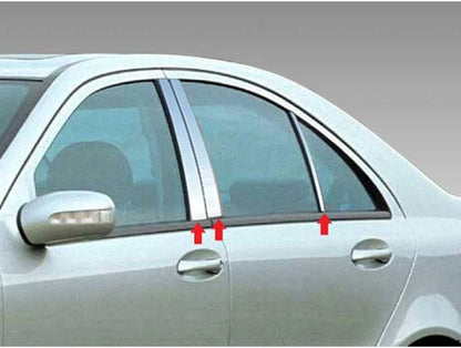 4DR 6pc. Luxury FX Chrome Pillar Post Trim for 2001-2007 Mercedes C Class