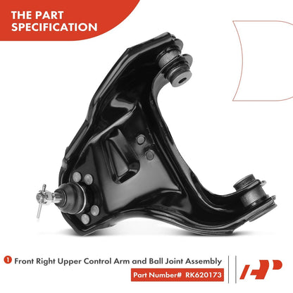 2X Front Upper Control Arms with Ball Joints for Chevy Blazer S10 (1994–2005)