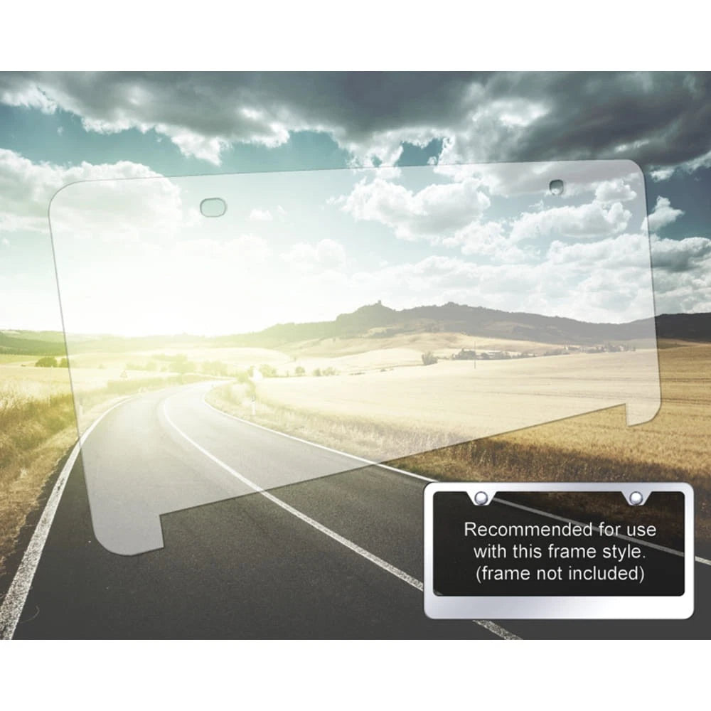 UV Protection Plexiglass LF Style Non-Glare License Plate Shield
