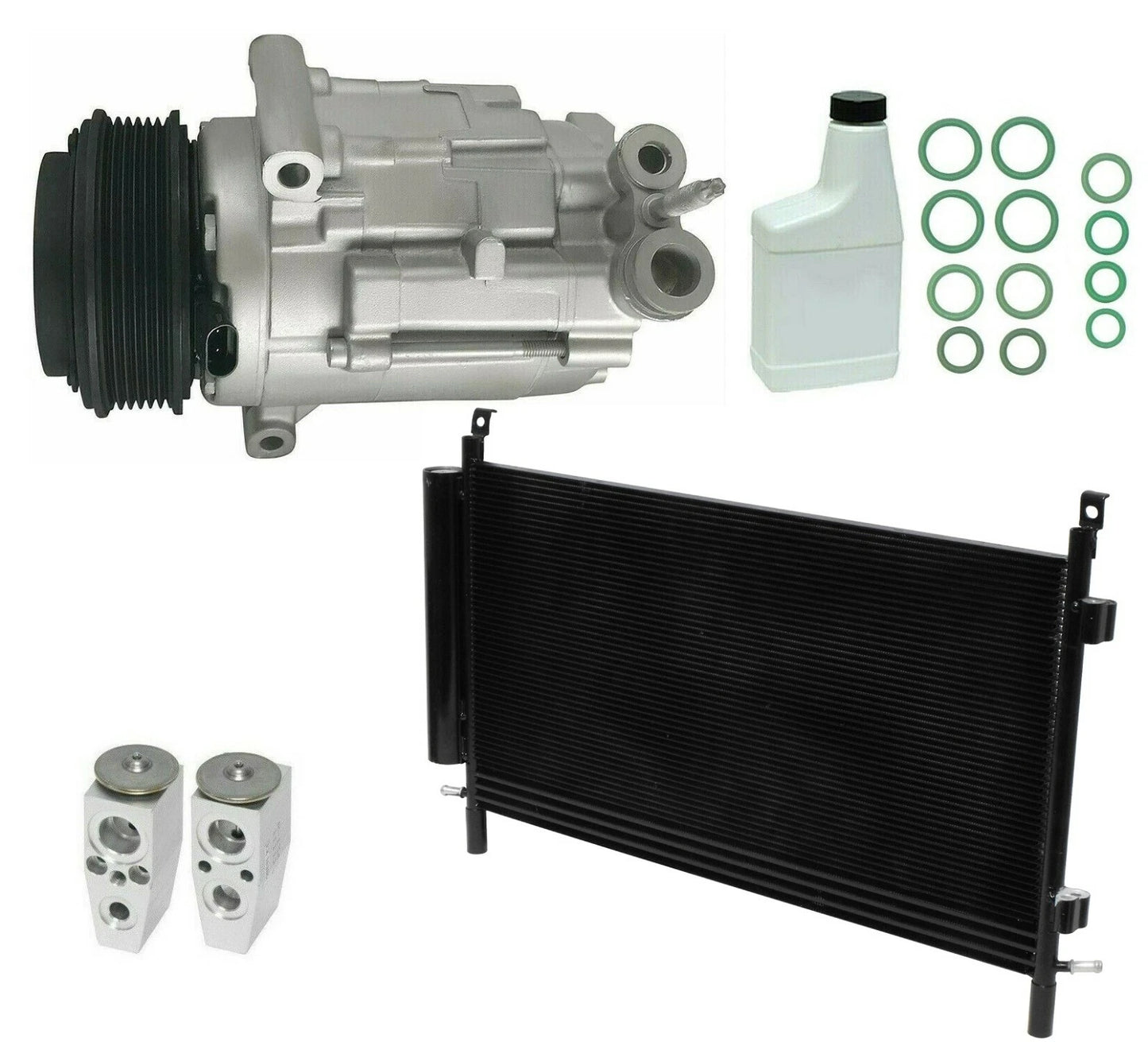 AC Compressor Kit Replacement with Condenser for Toyota Land Cruiser (2007–2015)