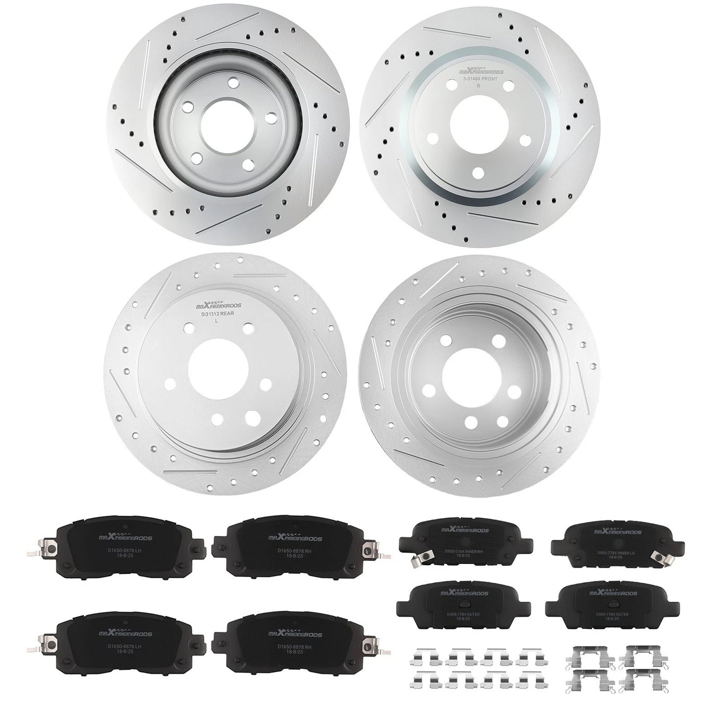 Front/Rear Brake Rotors and Ceramic Pads Kit for Nissan Altima (2013–2023)