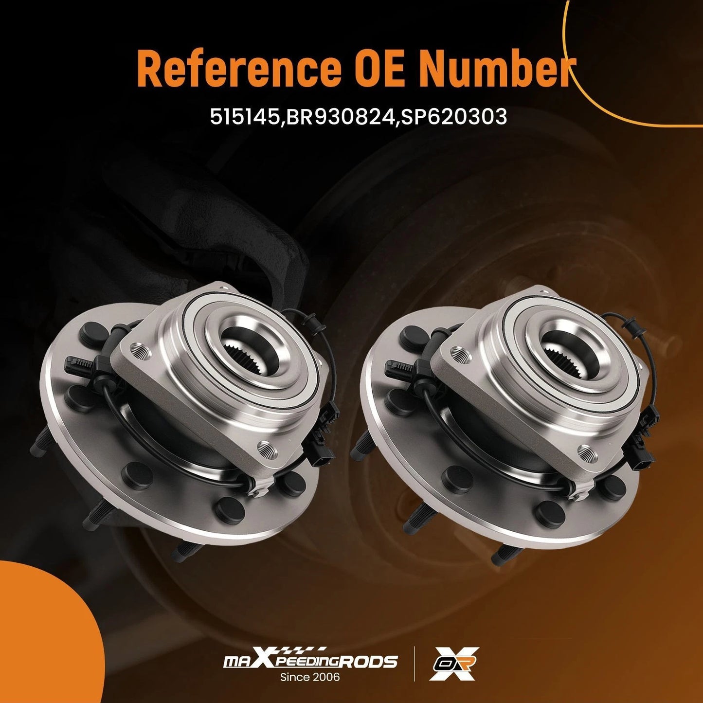 Front Wheel Hub Bearing Assembly Pair for Chevrolet Silverado Sierra HD (2011–2019)