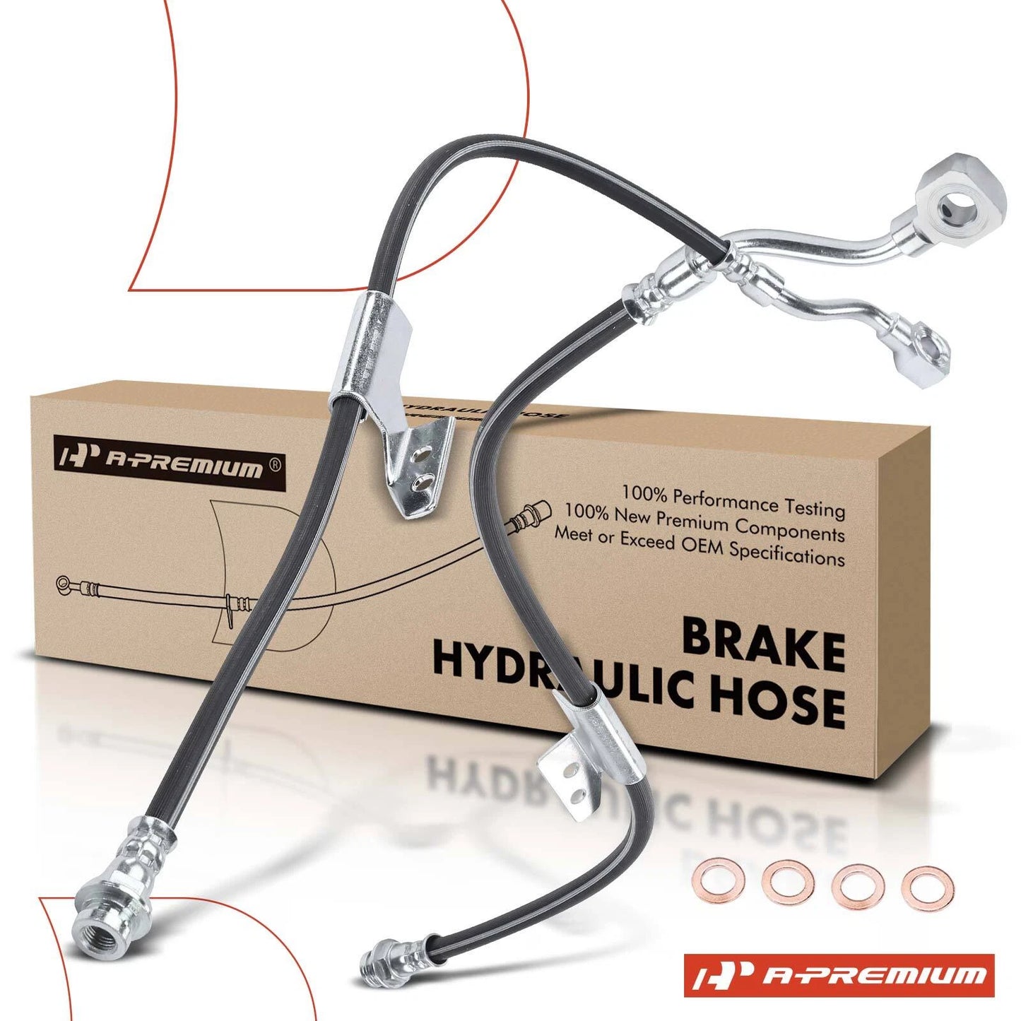 2X Brake Hydraulic Hose Front for Chevy C1500 C2500 Tahoe GMC Yukon (1990–1999)