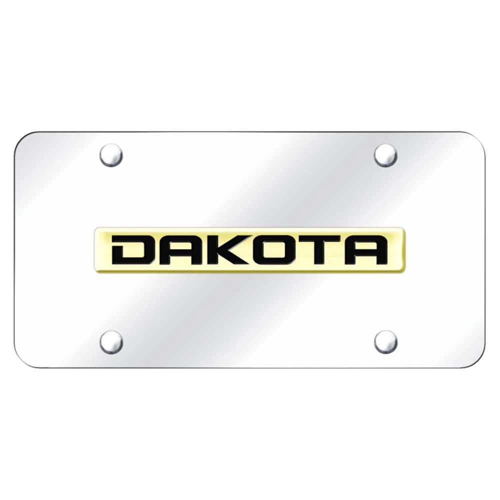 Gold Name on Chrome License Plate - Officially Licensed for Dodge Dakota