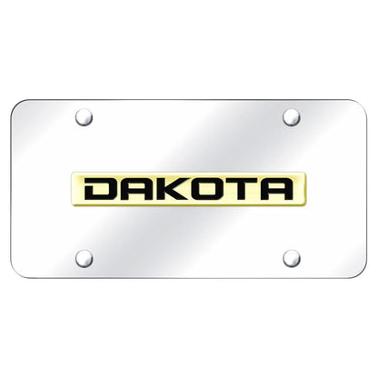 Gold Name on Chrome License Plate - Officially Licensed for Dodge Dakota
