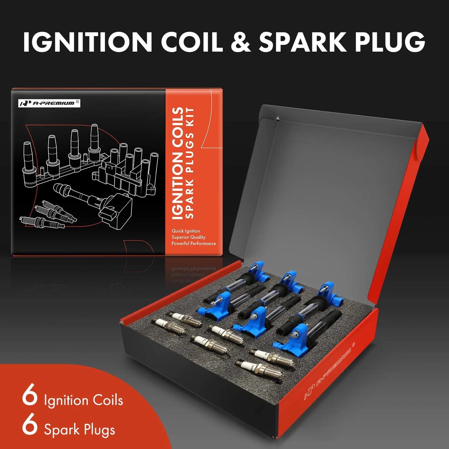 6x Ignition Coil & 6x Iridium Spark Plug for Chevy Traverse (2009–2023)