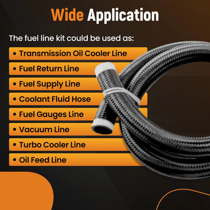 20AN Nylon Braided Stainless Steel Fuel Line for Safe Heat Resistance (20–20)