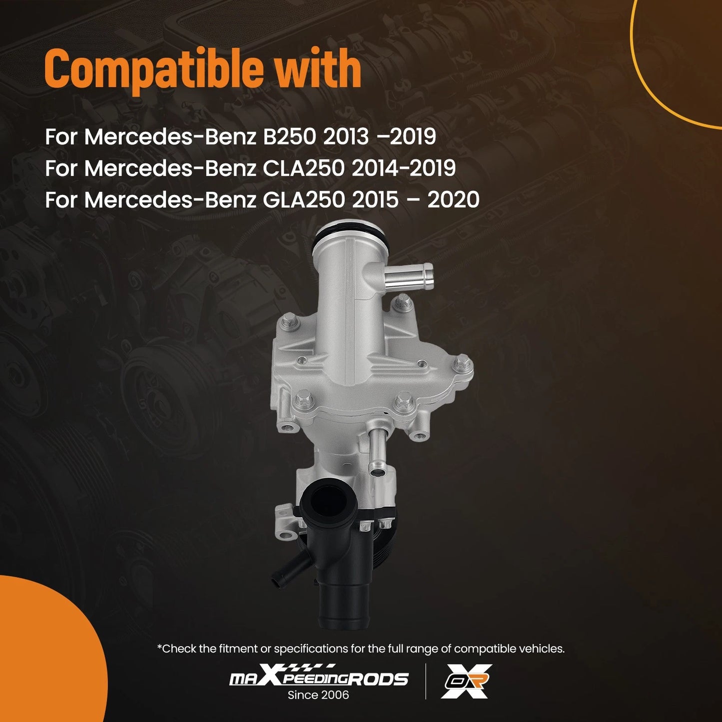 Certified Water Pump for Mercedes B250 CLA250 GLA250 (2015–2019)