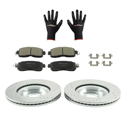 Front Brake Rotors and Ceramic Brake Pads Kit for Nissan Altima (2013–2023)