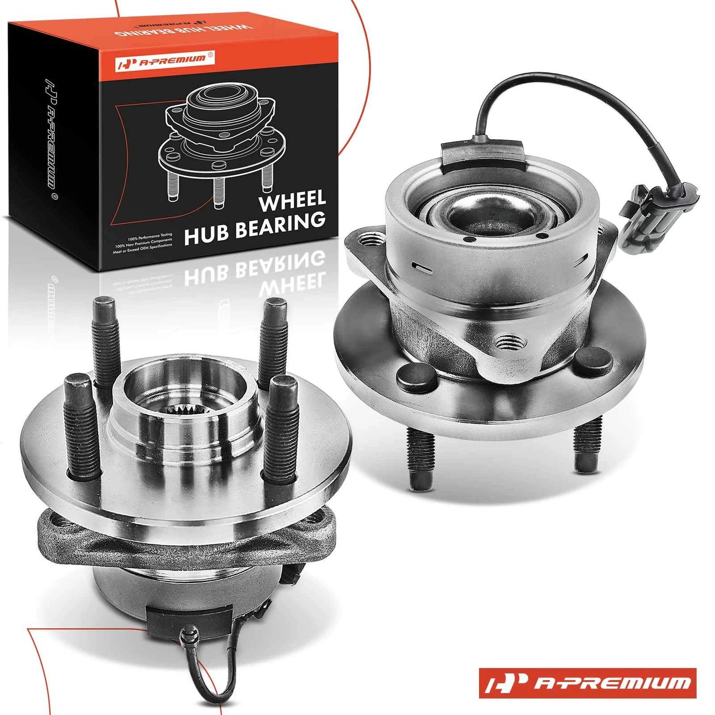 2X Front Wheel Hub & Bearing Assembly with ABS Sensor for Chevy Cobalt (2005–2010)