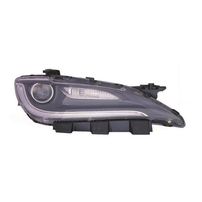 Passenger Halogen Headlight Assembly w/LED Daytime Running Lamps w/Chrome Trim