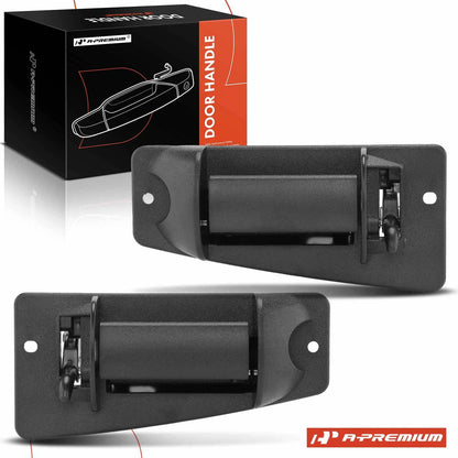 2X Rear Black Exterior Door Handle for Chevy Silverado 1500 GMC Sierra (2007–2018)
