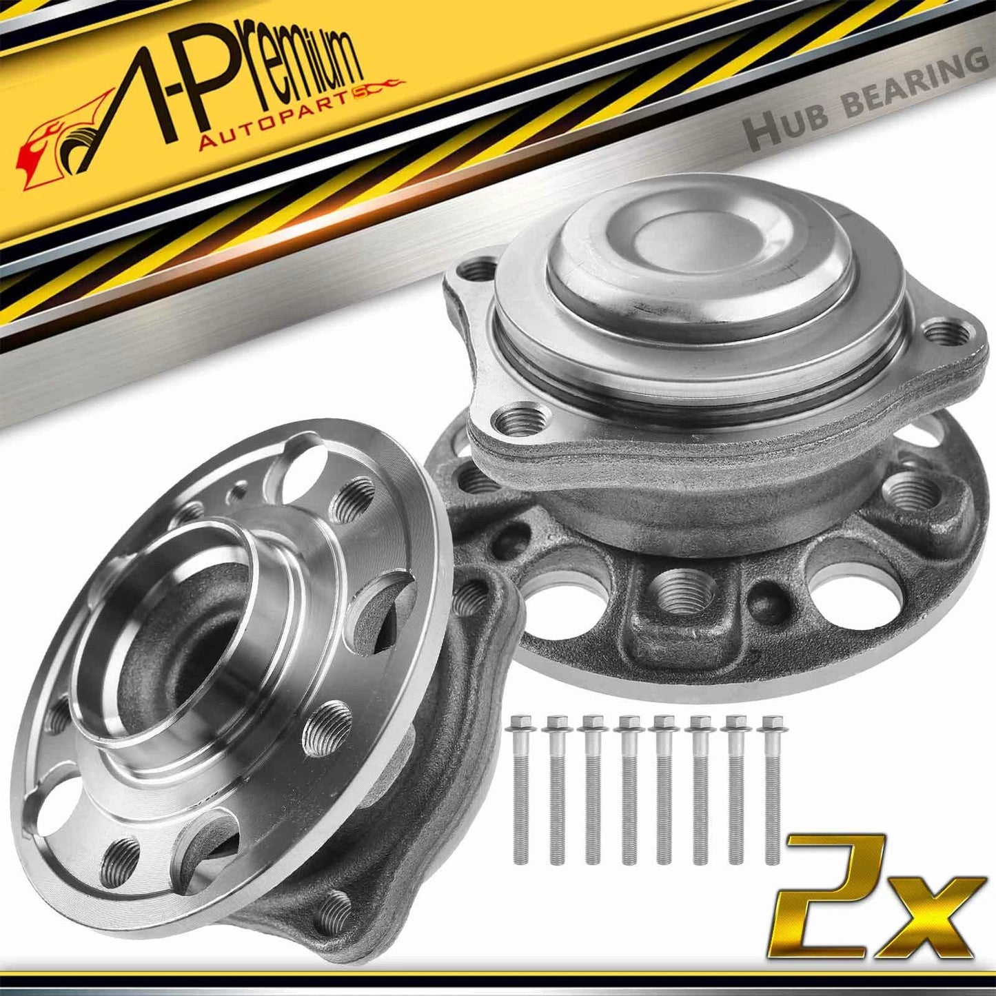 2X Front Wheel Hub & Bearings Assembly with ABS for Mercedes-Benz W222 (2014–2020)