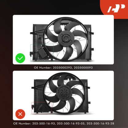 Cooling Fan Assembly with Brushless Motor for Mercedes-Benz C230 C240 (2003–2009)