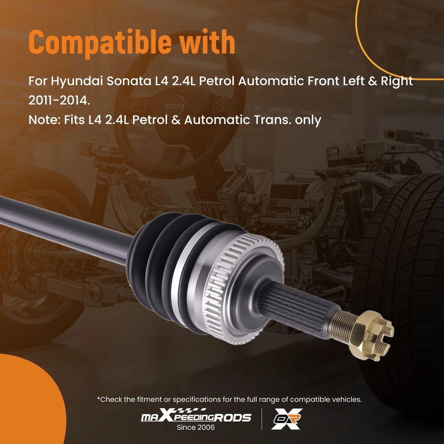 Front Left + Right CV Axle Shaft for Hyundai Sonata (2011–2014)