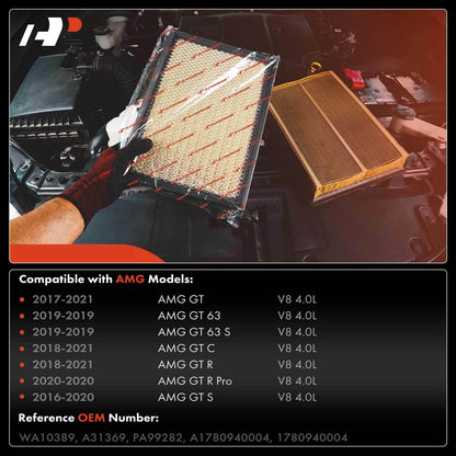 2X Engine Air Filter for Mercedes-Benz C190 AMG GT (2017–2021)