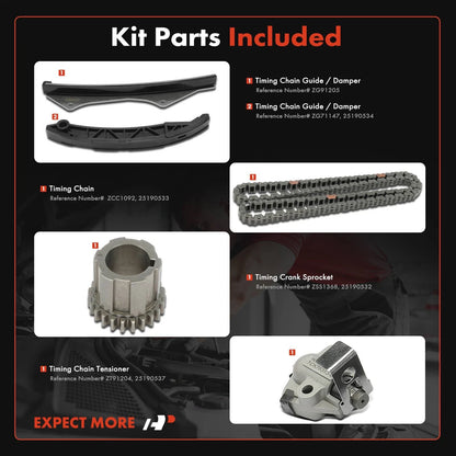 5X Timing Chain Kit for Chevrolet Spark (2013–2015) L4 1.2L