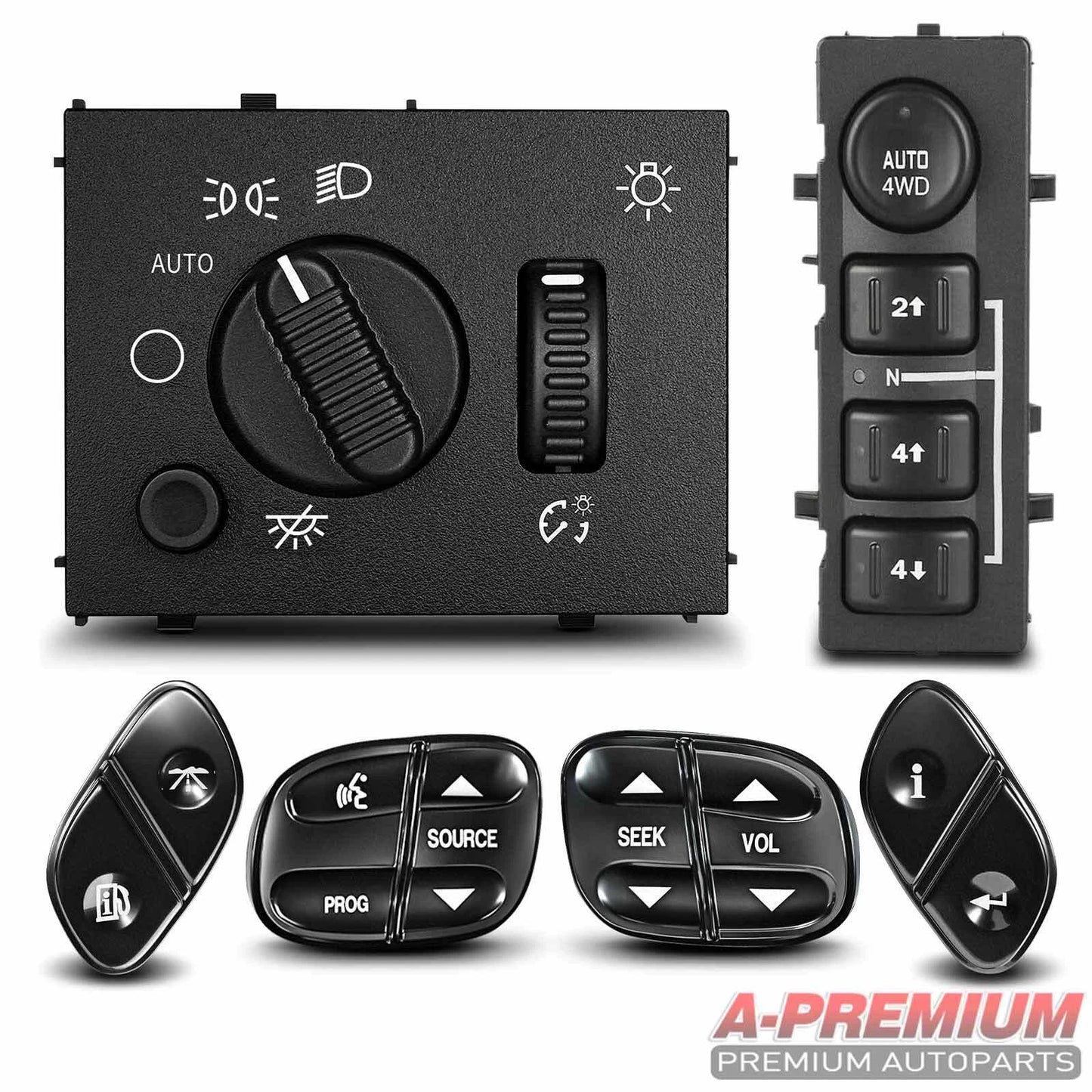 6X 4WD Selector, Steering Wheel & Headlight Switch for Cadillac Chevy