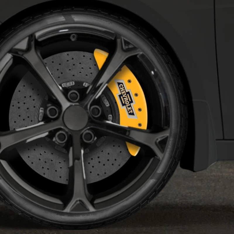 Yellow Caliper Covers Set of 4 Engraved '100 Ann Chevy' for 20-24 Silverado 3500