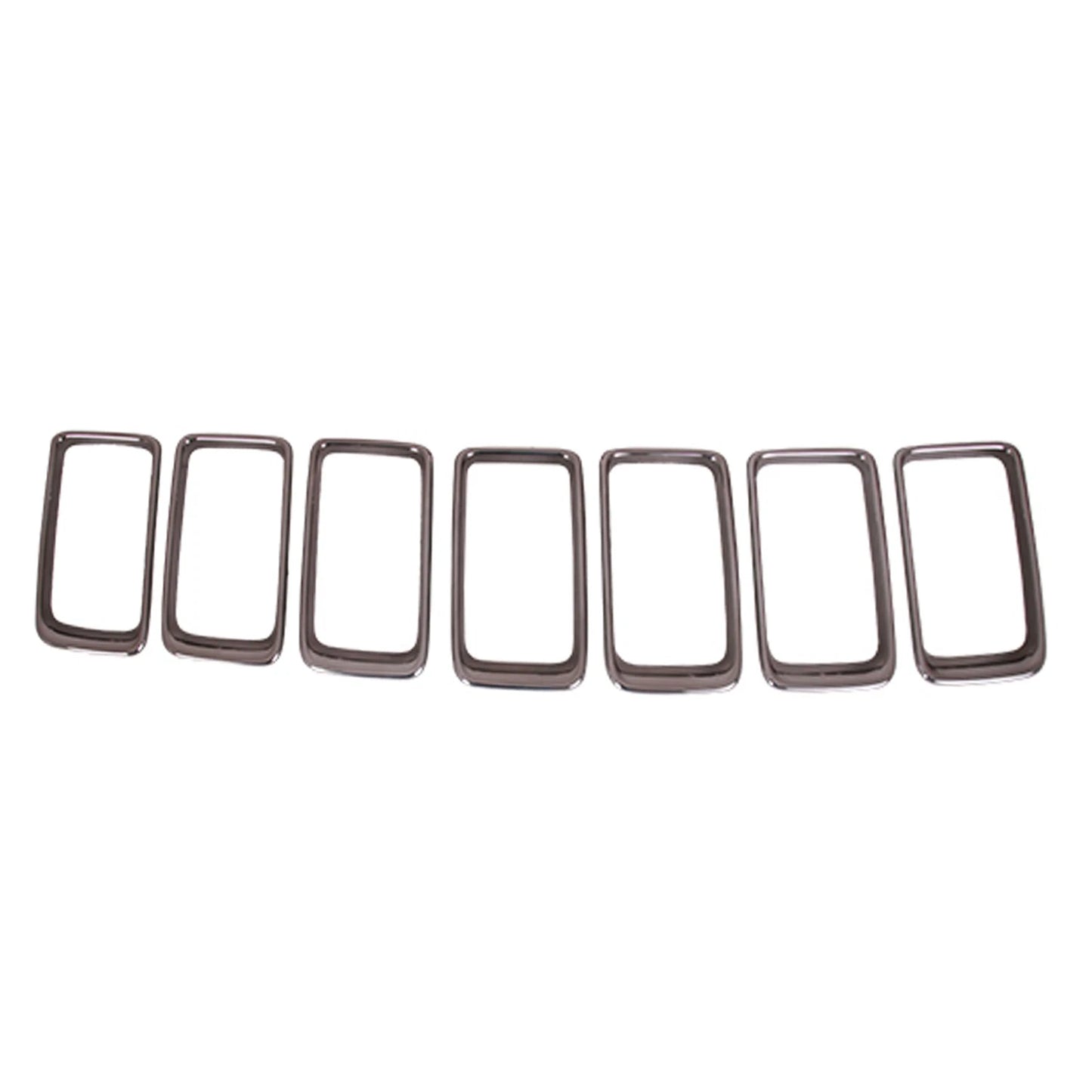 Grille Trim Ring Replacement Smoked Chrome ABS 7-Piece Set for Jeep