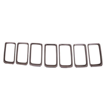 Grille Trim Ring Replacement Smoked Chrome ABS 7-Piece Set for Jeep