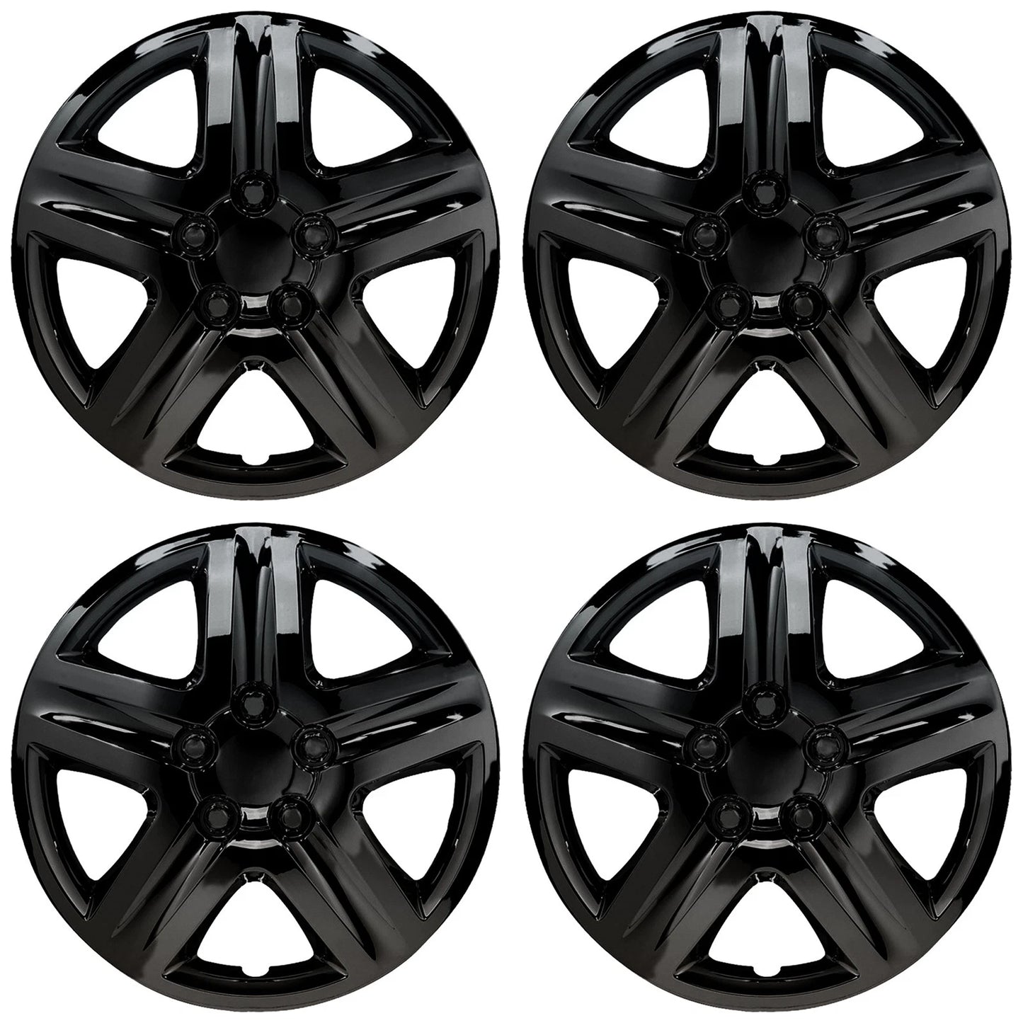 17" Gloss Black Push-On Wheel Cover Hubcaps for Steel Wheels - Monte Carlo Style