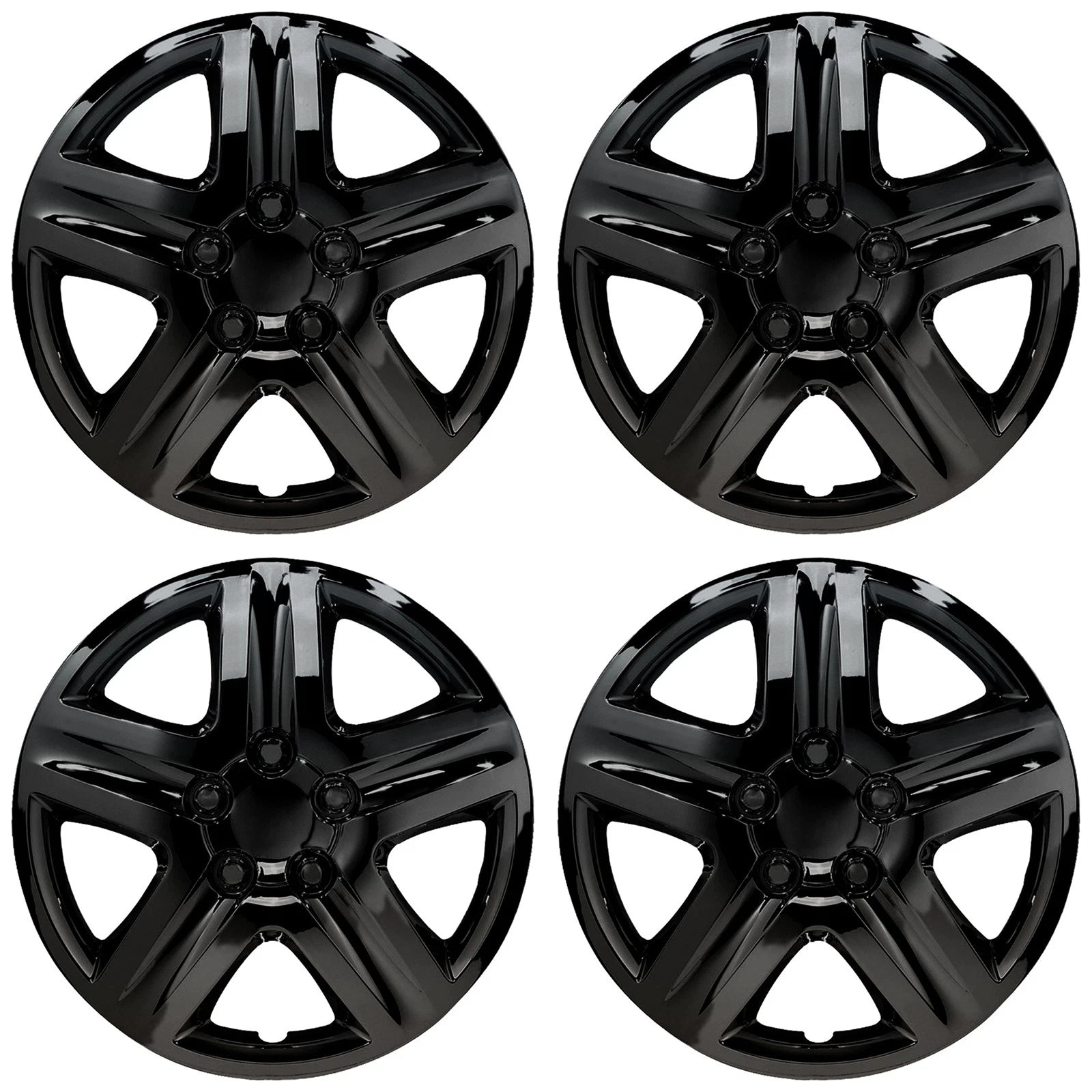 17" Gloss Black Push-On Wheel Cover Hubcaps for Steel Wheels - Monte Carlo Style